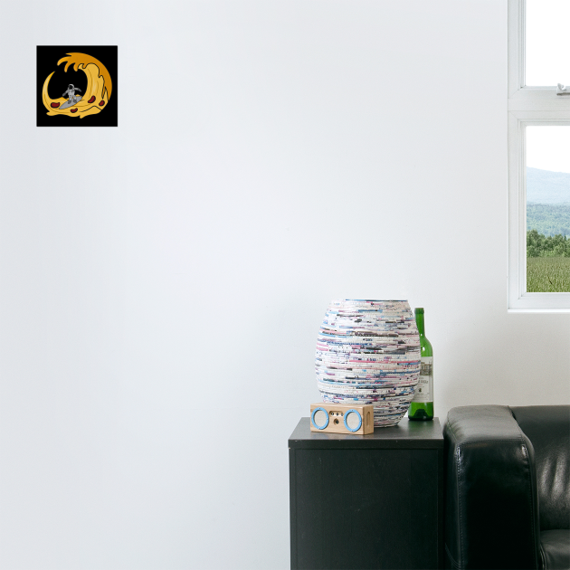 Funny Pizza Lover, Astronaut Surfing by logiamerch